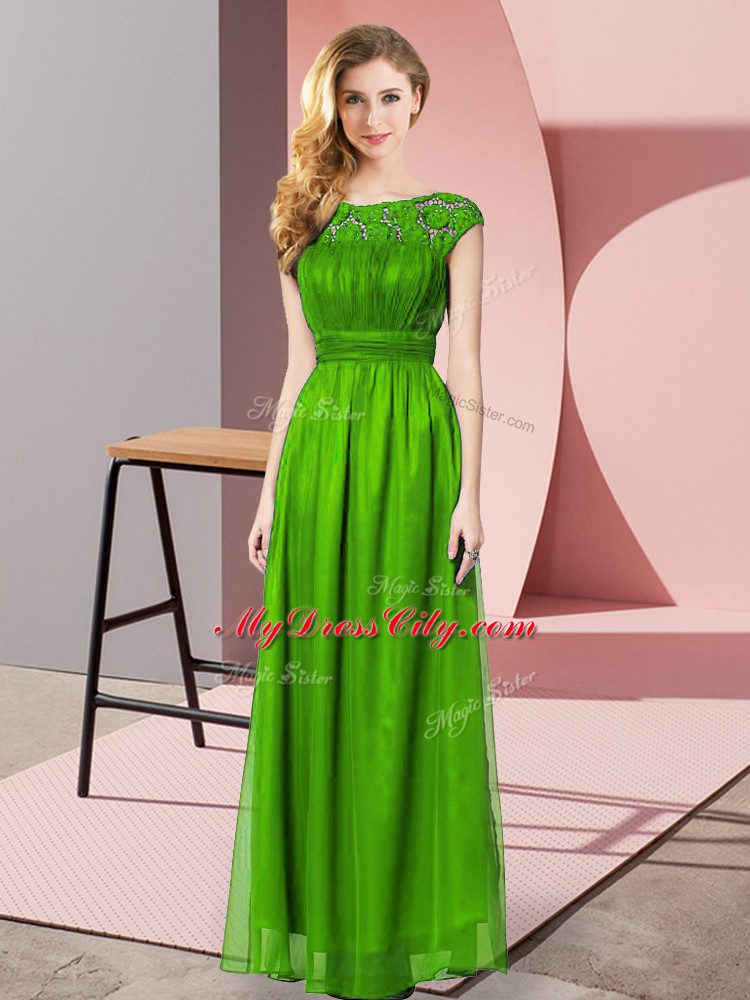 Noble Strapless Sleeveless Zipper Homecoming Dress Green Chiffon