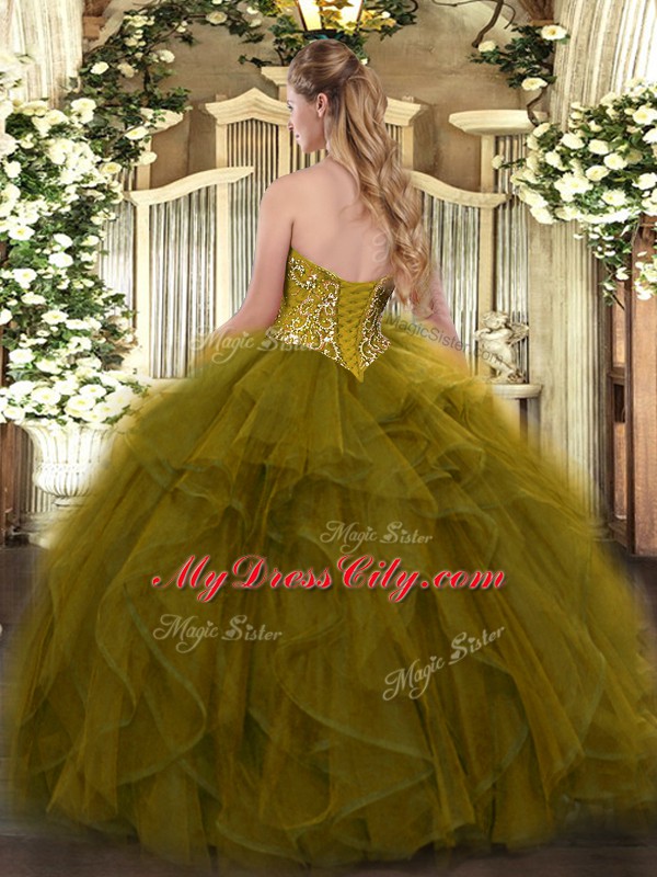 Dynamic Organza Sleeveless Floor Length Quinceanera Dresses and Ruffles