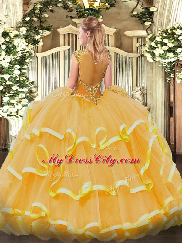 Inexpensive Floor Length Ball Gowns Sleeveless Fuchsia Sweet 16 Quinceanera Dress Zipper