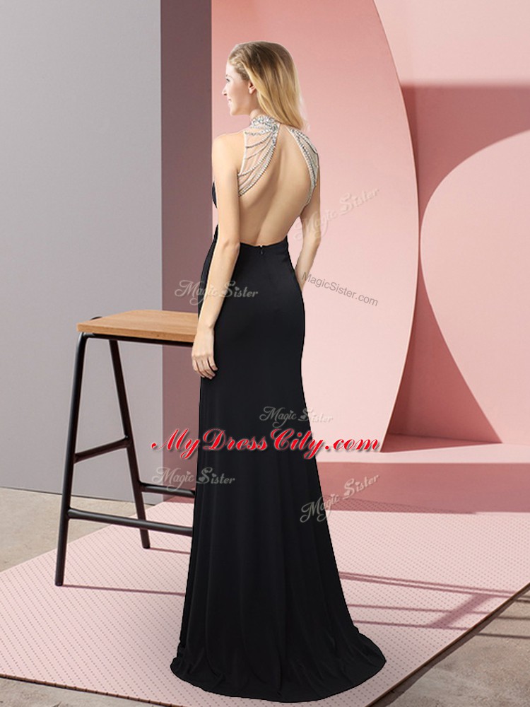 Sumptuous Sleeveless Backless Floor Length Beading Homecoming Dress