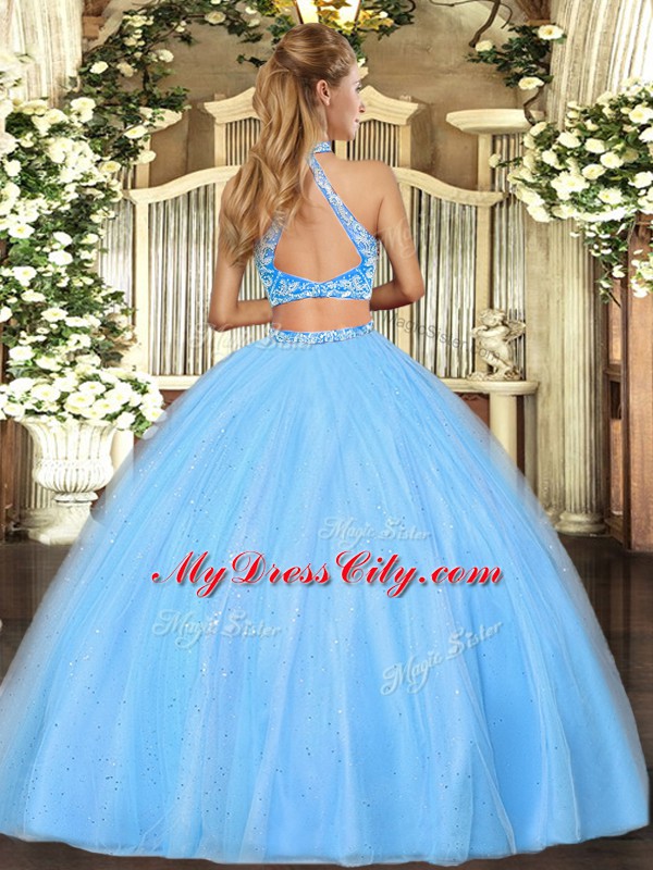 High Quality Sleeveless Beading Criss Cross Quinceanera Gowns