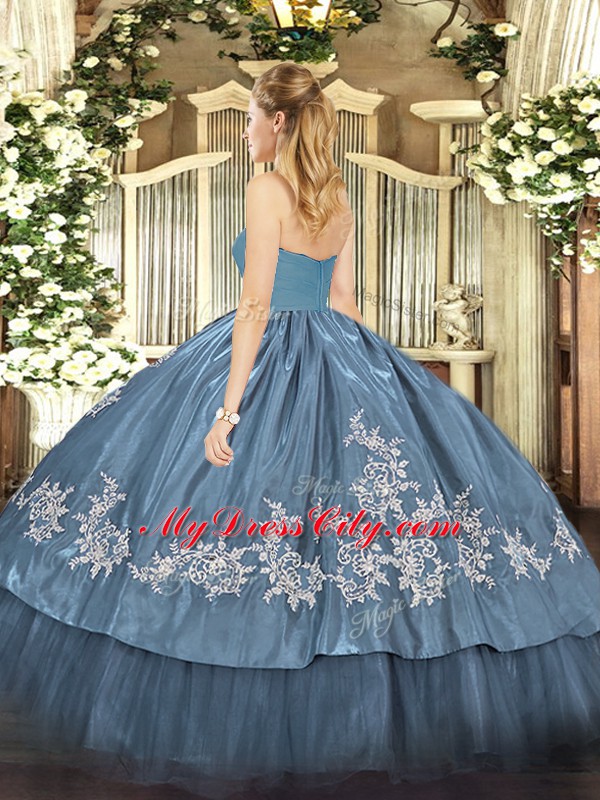 Great Sleeveless Embroidery Zipper Quinceanera Dress