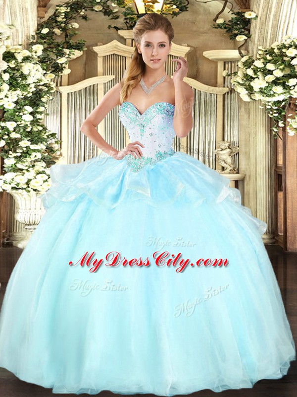 Unique Apple Green Quince Ball Gowns Military Ball and Sweet 16 and Quinceanera with Beading Sweetheart Sleeveless Lace Up