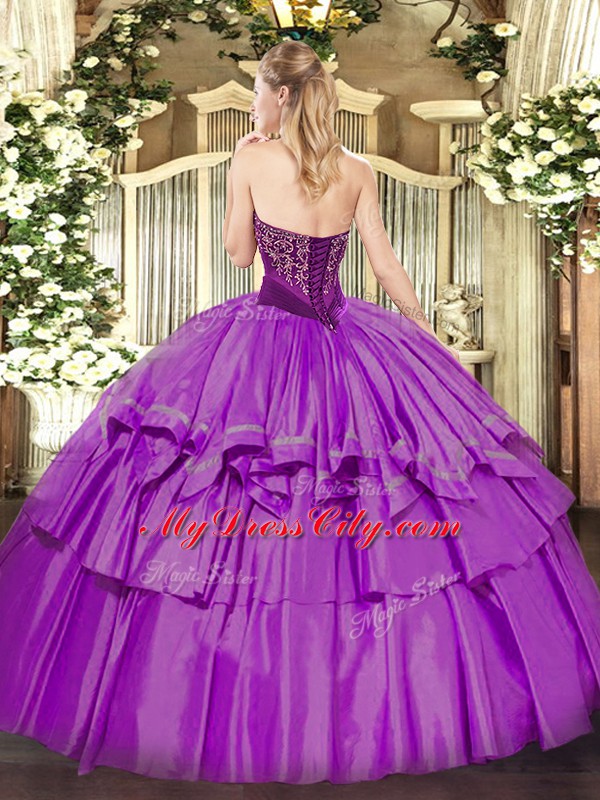 Floor Length Ball Gowns Sleeveless Ball Gown Prom Dress Lace Up