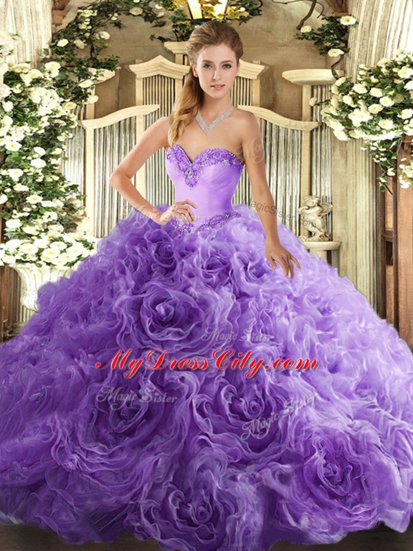 Flare Sleeveless Lace Up Floor Length Beading 15 Quinceanera Dress