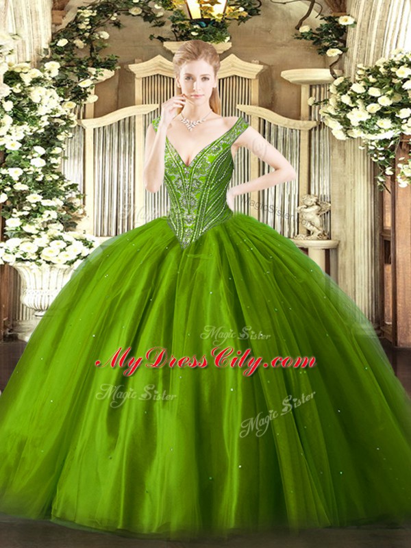 Sleeveless Lace Up Floor Length Beading Quinceanera Dresses