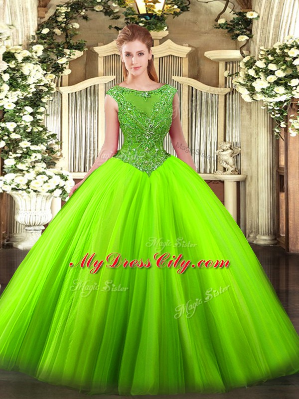 High Class Beading Quinceanera Dresses Zipper Sleeveless Floor Length