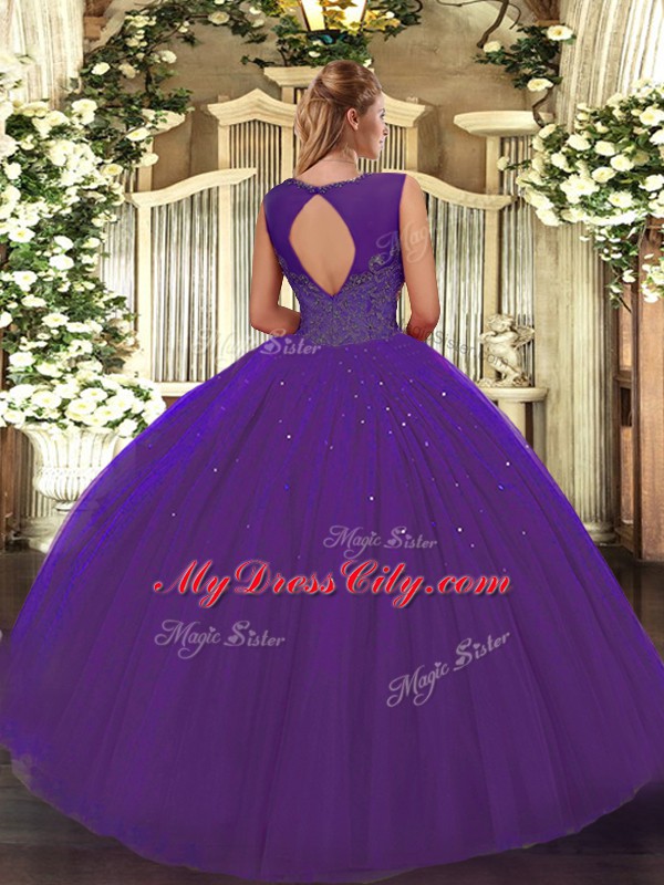 Sleeveless Beading Backless 15th Birthday Dress