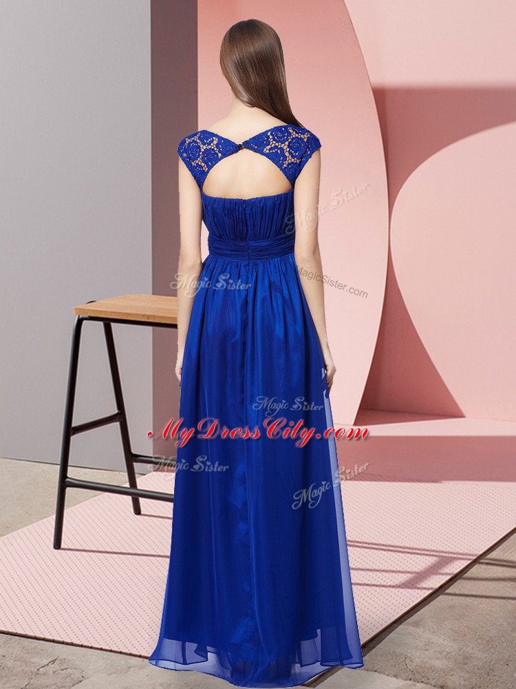 Sleeveless Zipper Floor Length Lace Prom Evening Gown