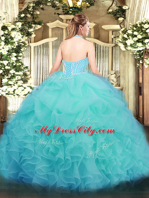 Custom Fit Floor Length Ball Gowns Sleeveless Watermelon Red Quinceanera Dresses Lace Up