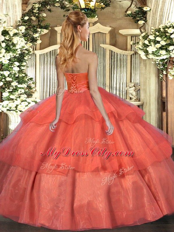 Top Selling Tulle Sleeveless Floor Length Vestidos de Quinceanera and Ruffled Layers