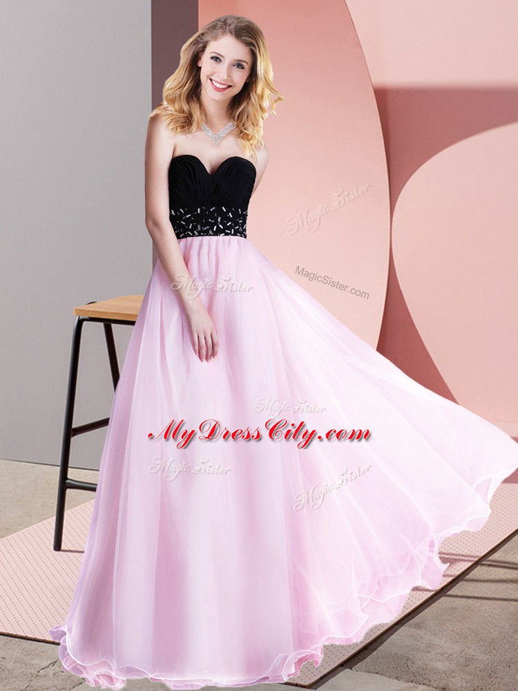 Floor Length Empire Sleeveless Lilac Dress for Prom Lace Up