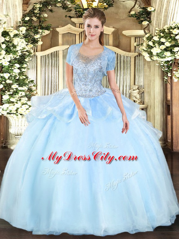 Modest Sleeveless Beading Clasp Handle Vestidos de Quinceanera