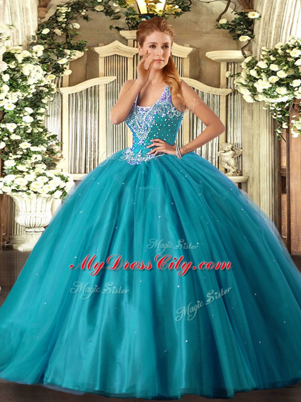 Inexpensive Sleeveless Beading Lace Up Sweet 16 Quinceanera Dress