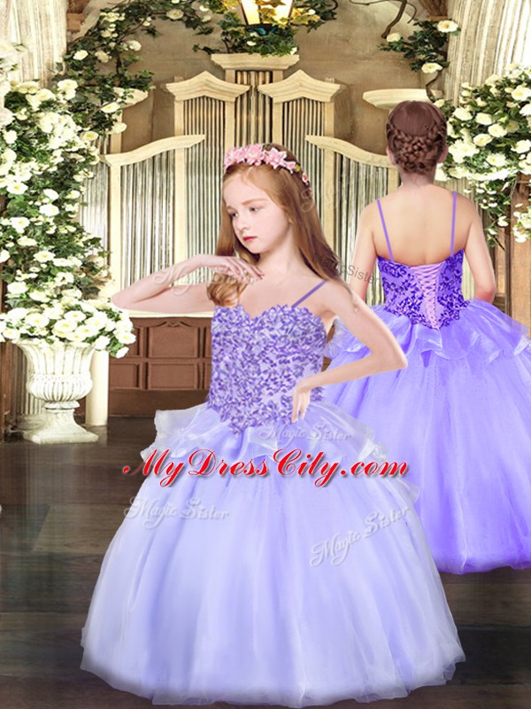 Lavender Quinceanera Dress Military Ball and Sweet 16 and Quinceanera with Beading Sweetheart Sleeveless Lace Up