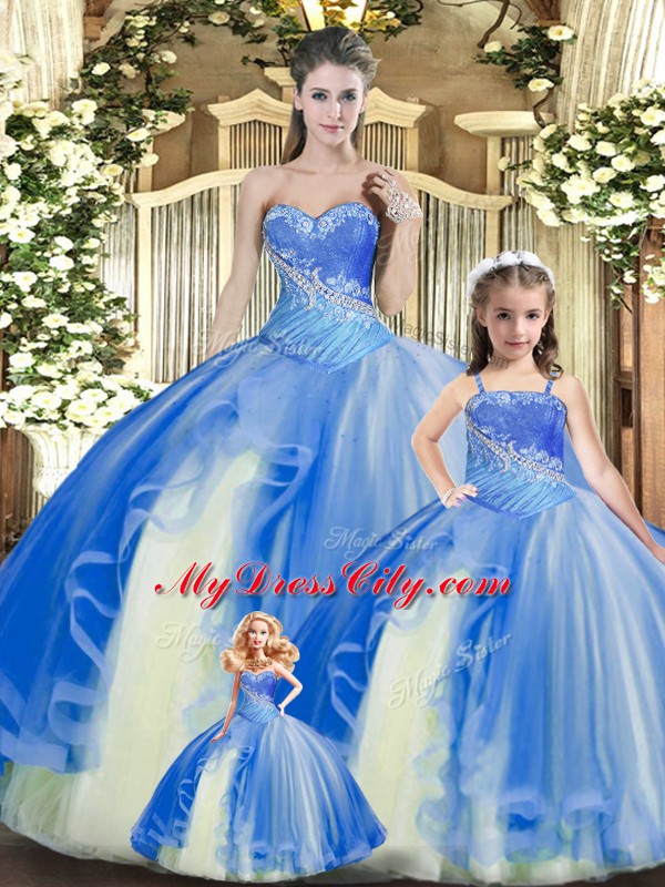 Eye-catching Tulle Sleeveless Floor Length Ball Gown Prom Dress and Beading and Ruching