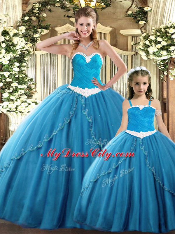 Lovely Tulle Sleeveless Floor Length Sweet 16 Dresses and Ruching