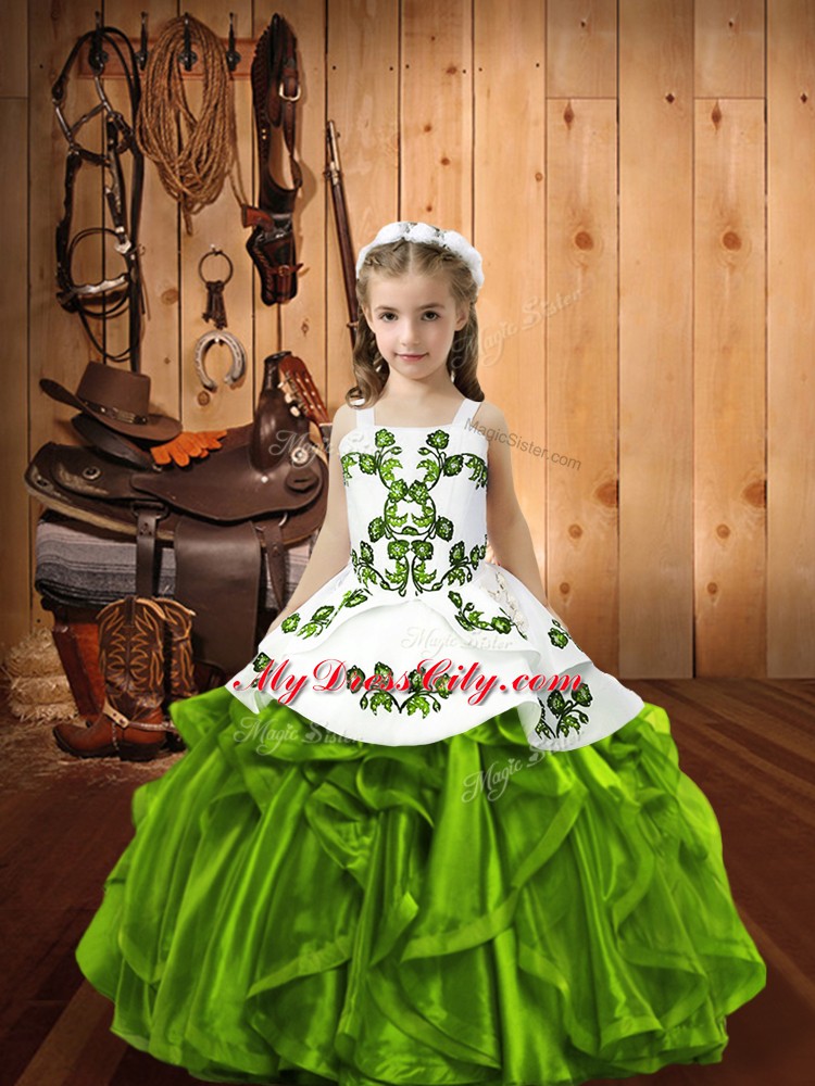 Luxurious Sleeveless Organza Lace Up Pageant Gowns For Girls for Sweet 16 and Quinceanera