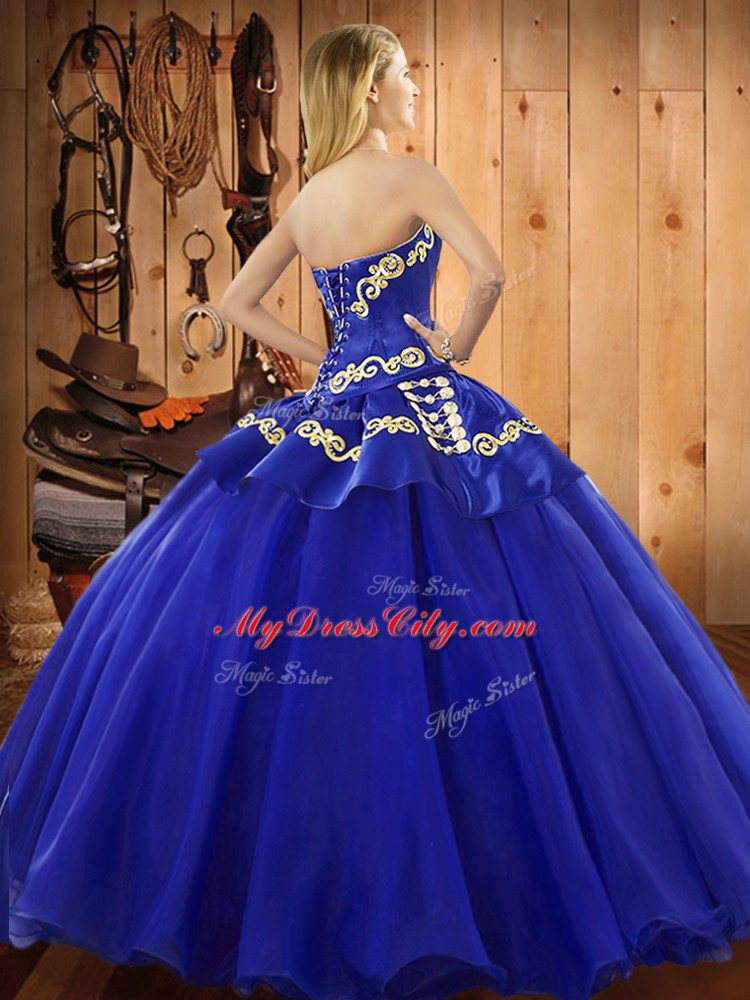 Green Satin and Tulle Lace Up Vestidos de Quinceanera Sleeveless Floor Length Embroidery