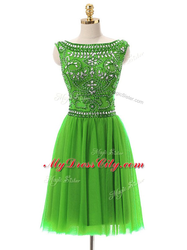 Sleeveless Zipper Mini Length Beading