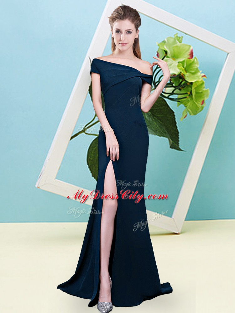 Elastic Woven Satin Sleeveless Floor Length Bridesmaids Dress and Ruching