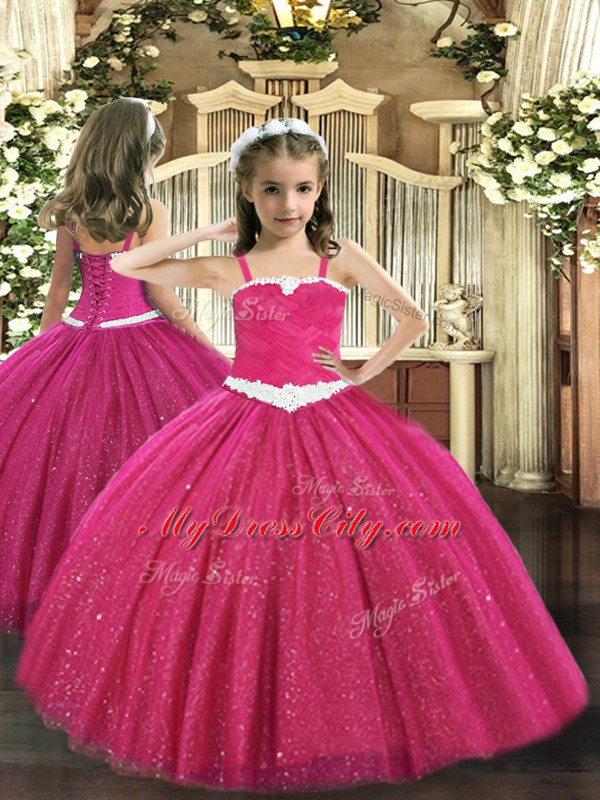 Dazzling Red Ball Gowns Tulle Sweetheart Sleeveless Ruching Floor Length Lace Up Sweet 16 Dress