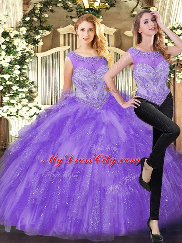 Top Selling Eggplant Purple Sleeveless Organza Zipper 15 Quinceanera Dress for Military Ball and Sweet 16 and Quinceanera