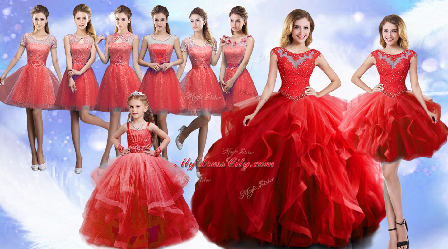 Traditional Wine Red Sleeveless Organza Lace Up Quinceanera Dress for Military Ball and Sweet 16 and Quinceanera