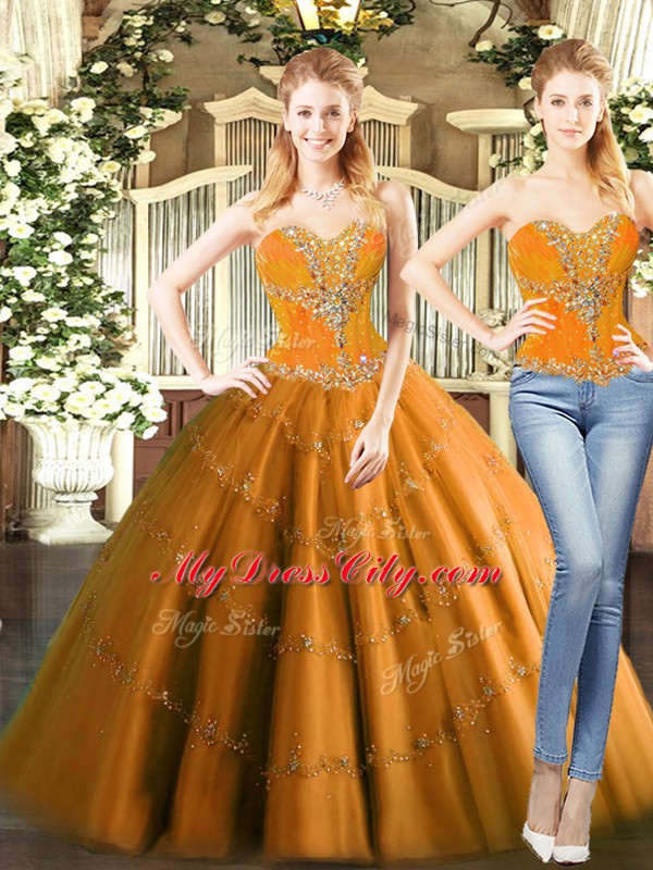 Orange Red Sleeveless Mini Length Beading Lace Up Quinceanera Dresses