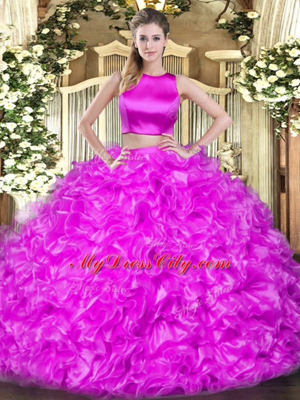 Lilac Sleeveless Tulle Criss Cross Sweet 16 Quinceanera Dress for Military Ball and Sweet 16 and Quinceanera