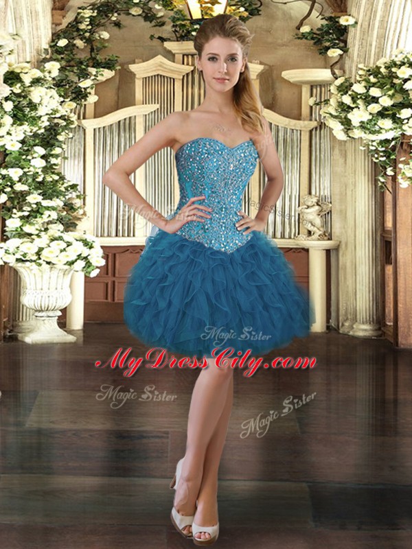 Sleeveless Lace Up Floor Length Beading and Ruffles Quinceanera Gowns