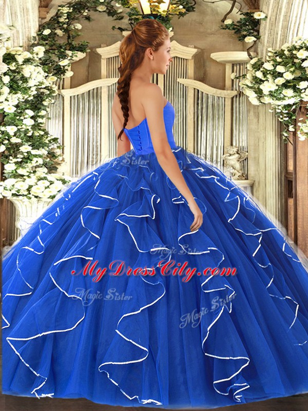 Sleeveless Beading and Ruffles Lace Up Quinceanera Dresses