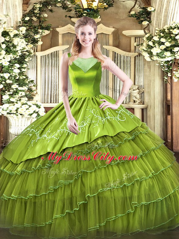 Custom Made Sleeveless Beading and Embroidery Side Zipper Quinceanera Dress