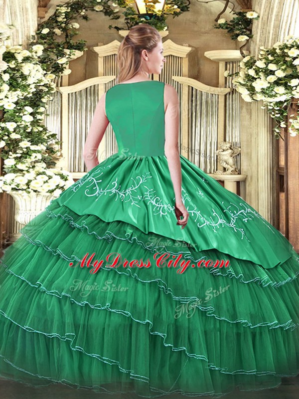 Custom Made Sleeveless Beading and Embroidery Side Zipper Quinceanera Dress