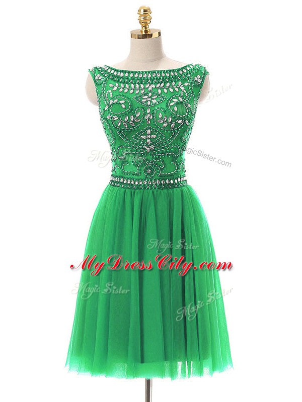 Discount Mini Length Empire Sleeveless Green Prom Dresses Zipper