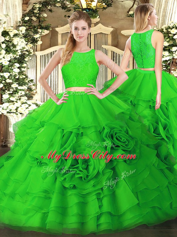 Lovely Sleeveless Zipper Floor Length Ruffles Quinceanera Gowns