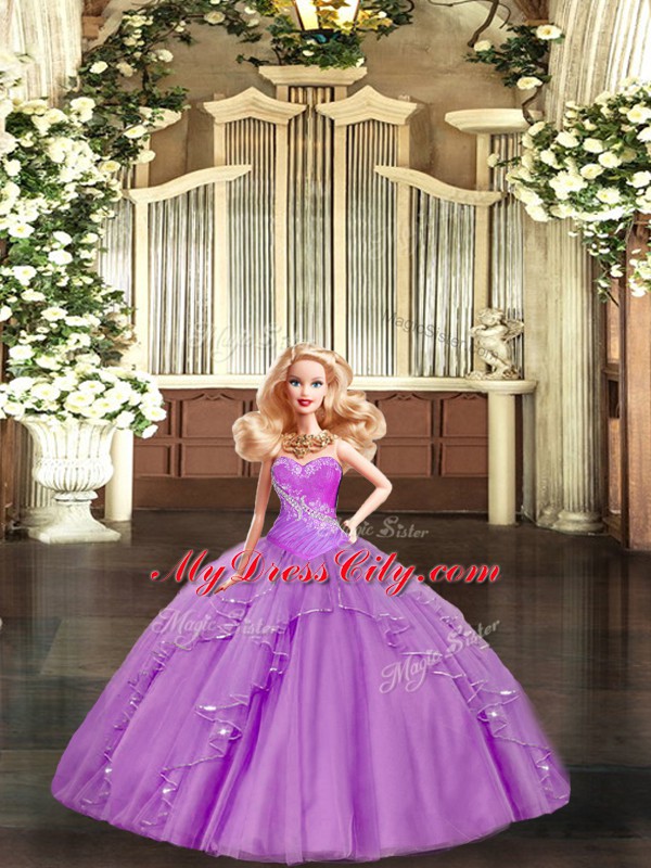 Sophisticated Sweetheart Sleeveless Lace Sweet 16 Quinceanera Dress Beading and Ruching Lace Up