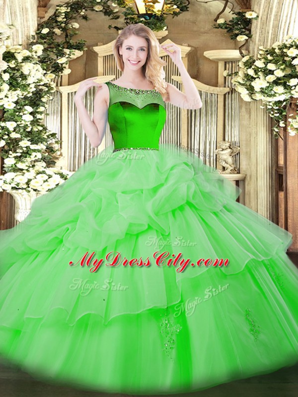 Enchanting Sleeveless Organza Zipper 15 Quinceanera Dress for Sweet 16 and Quinceanera