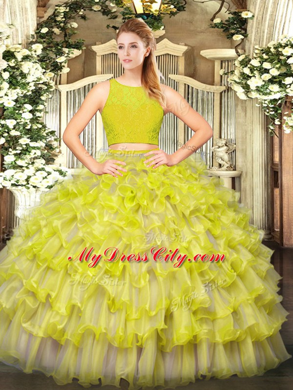 Hot Selling Tulle Sleeveless Floor Length Sweet 16 Dress and Ruffled Layers