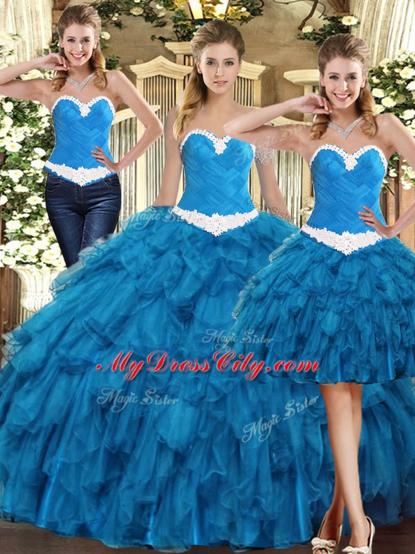 Sleeveless Ruffles Lace Up Sweet 16 Quinceanera Dress