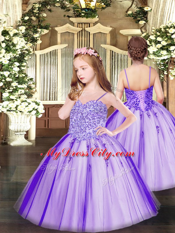 Sophisticated Purple Lace Up Sweet 16 Dress Beading Sleeveless Floor Length