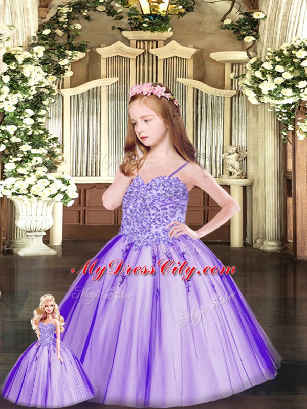 Sophisticated Purple Lace Up Sweet 16 Dress Beading Sleeveless Floor Length