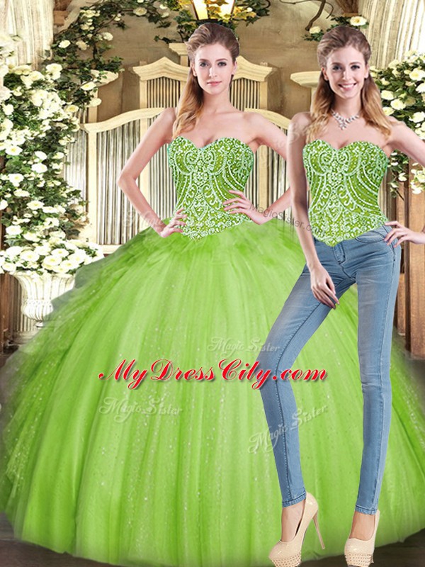 Floor Length Quinceanera Dresses Sweetheart Sleeveless Lace Up