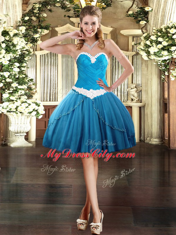 Luxurious Floor Length Teal Vestidos de Quinceanera Sweetheart Sleeveless Lace Up