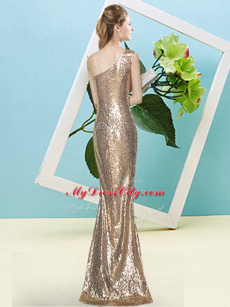 Lavender Mermaid Sequins Prom Evening Gown Zipper Sequined Sleeveless Floor Length