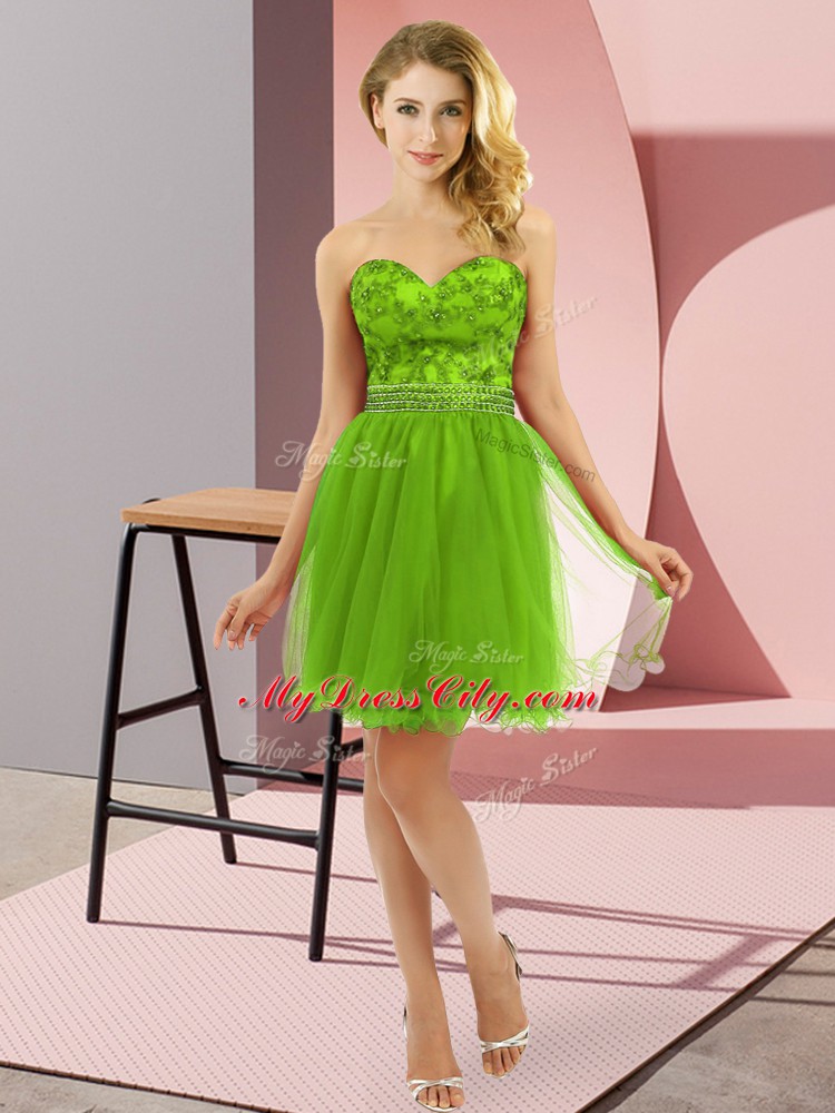 Sweetheart Zipper Beading Dress for Prom Sleeveless