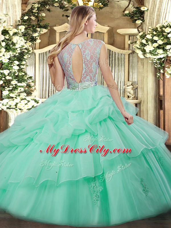 Edgy Watermelon Red Scoop Backless Beading and Ruffled Layers Vestidos de Quinceanera Sleeveless