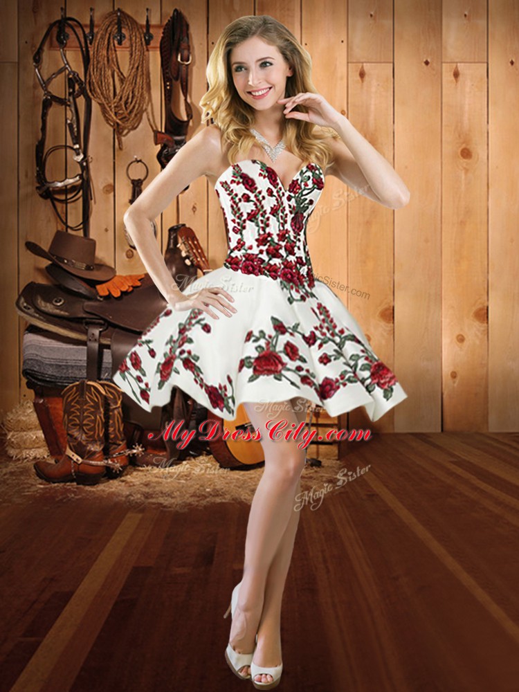 Latest Wine Red Sweetheart Neckline Embroidery Vestidos de Quinceanera Sleeveless Lace Up