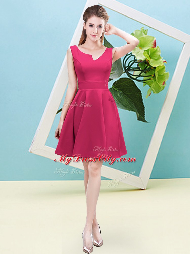 Flirting Asymmetric Sleeveless Satin Wedding Guest Dresses Ruching Zipper