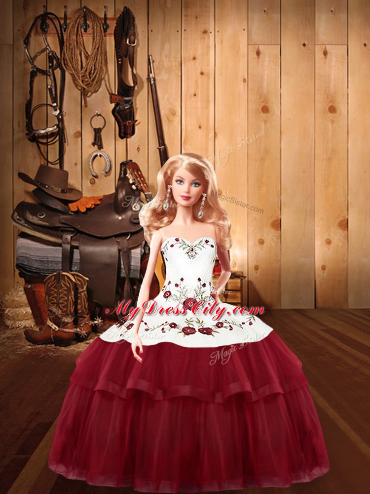 Halter Top Sleeveless Satin and Organza Quinceanera Dresses Embroidery and Ruffled Layers Brush Train Lace Up